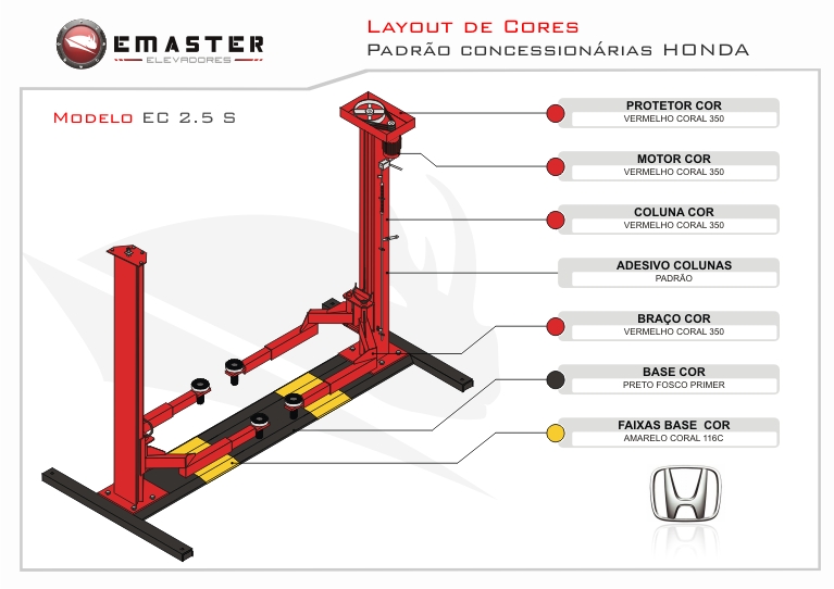 Layout de Cores Honda